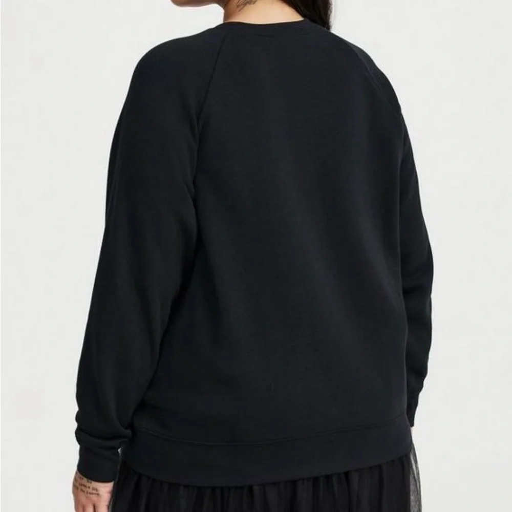 Torrid Black Fleece Sweatshirt with Silver Bow Accents - Picture 3 of 3